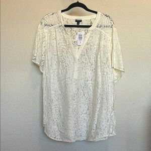 Torrid Ivory Lace Blouse